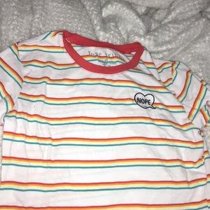 Cute Striped Shirt With Ruffled Sleeves